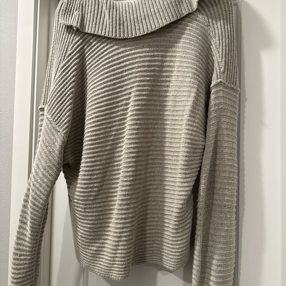 Free People V-Neck Striped Sweater in Cream-ish Grey - Picture 5 of 5
